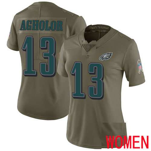 Women Philadelphia Eagles #13 Nelson Agholor Limited Olive 2017 Salute to Service Football NFL Jersey->youth nfl jersey->Youth Jersey